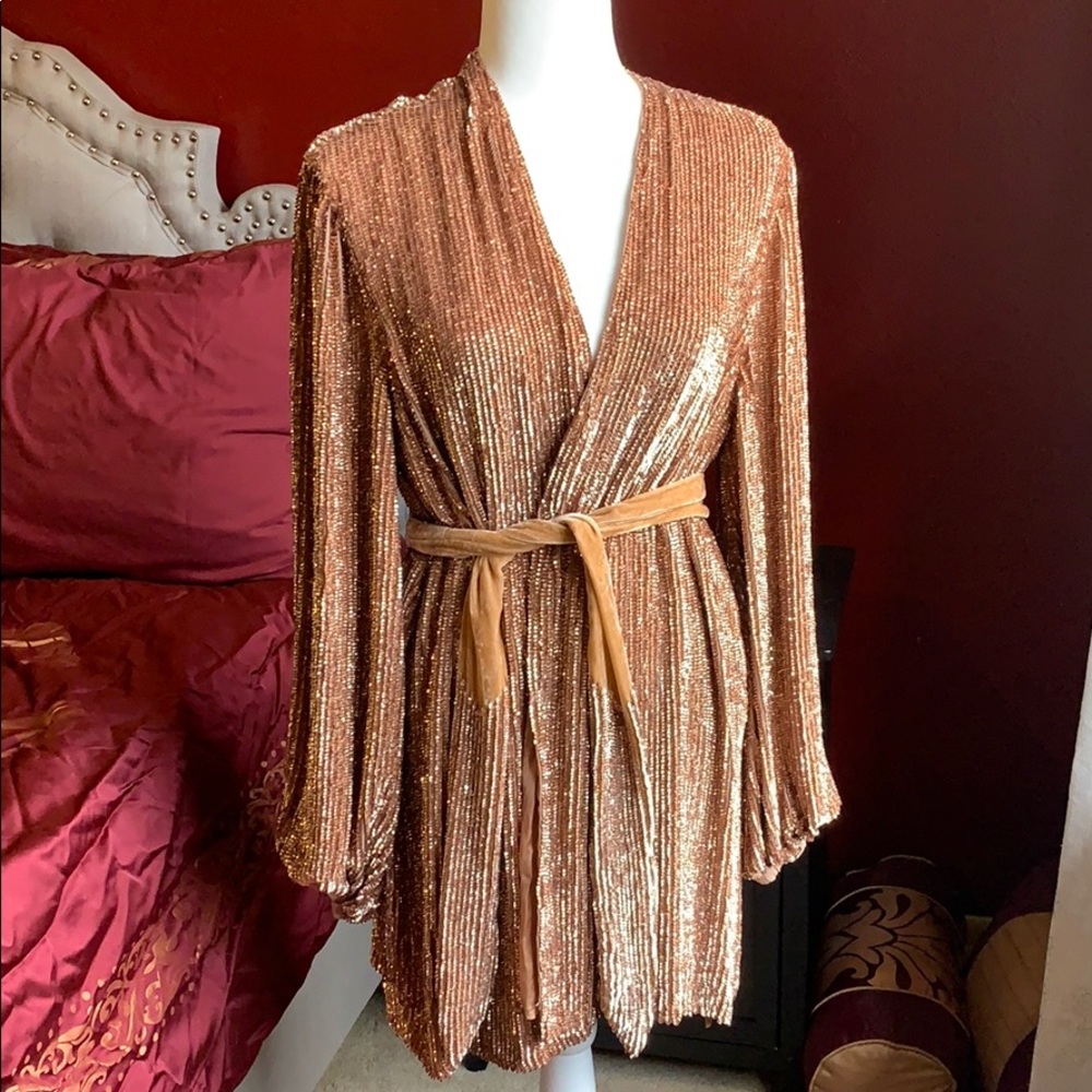 Retrofete Gabrielle Robe Dress Bronze NWOT